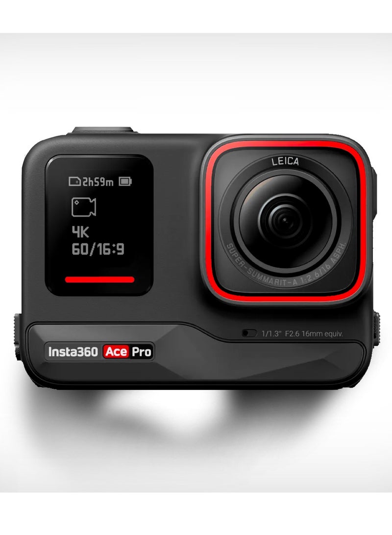 Ace Pro Waterproof Action Camera Co-Engineered With Leica Flagship 1/1.3 Inch Sensor And AI Noise Reduction For Unbeatable Image Quality 4K 120Fps  2.4 Inch Flip Screen And Advanced AI Featu