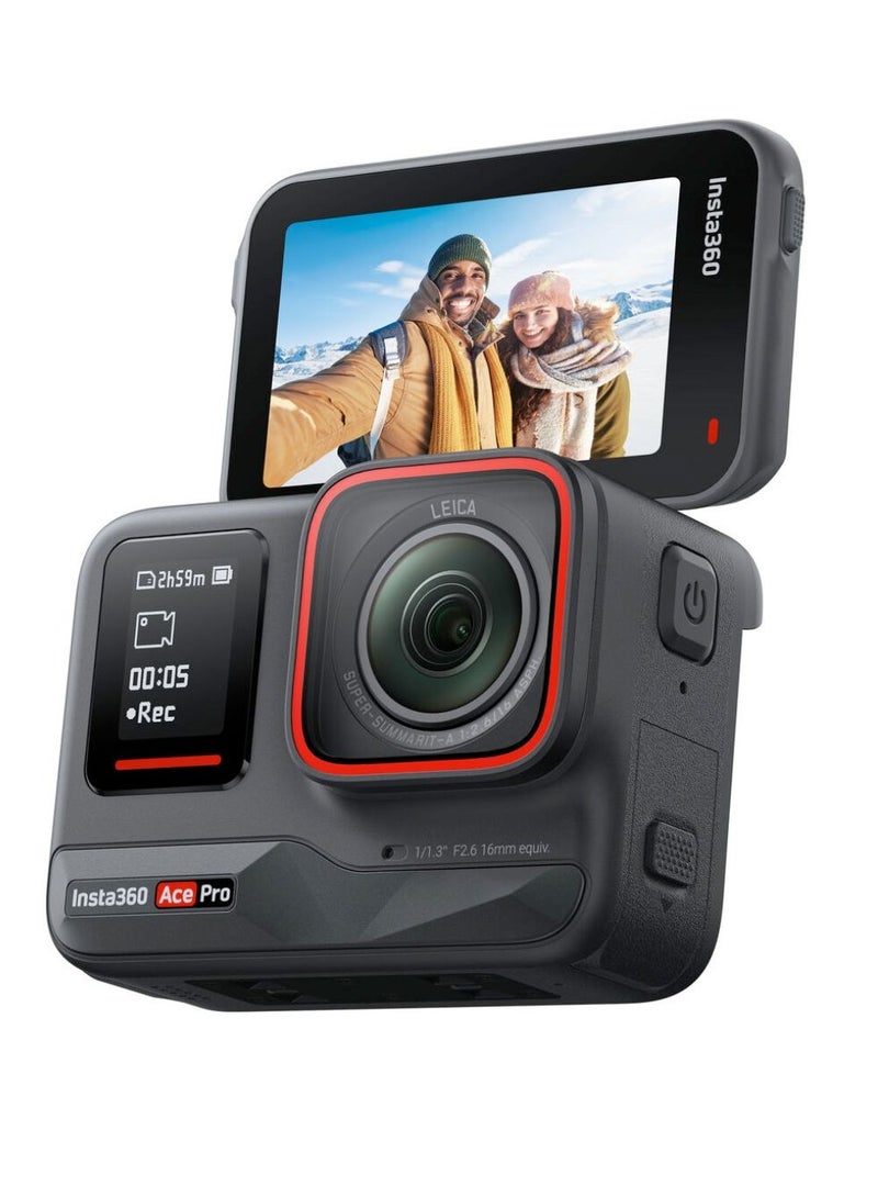 Ace Pro Waterproof Action Camera Co-Engineered With Leica Flagship 1/1.3 Inch Sensor And AI Noise Reduction For Unbeatable Image Quality 4K 120Fps  2.4 Inch Flip Screen And Advanced AI Featu