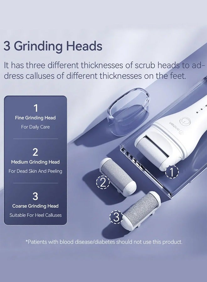 Electric Foot Callus Remover Rock 3 Roller Heads IPX6 Waterproof Foots Rechargeable Remove Body's Dead Skin