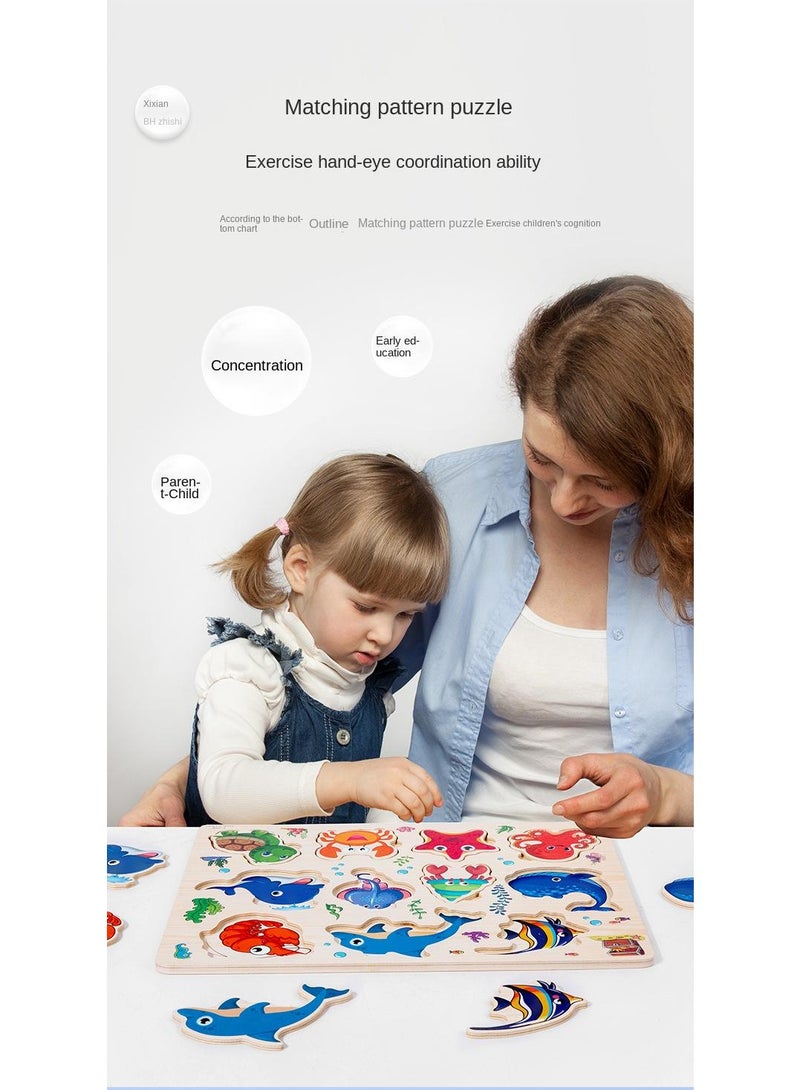 Children's Wooden Puzzle Hand Held Puzzle Toy