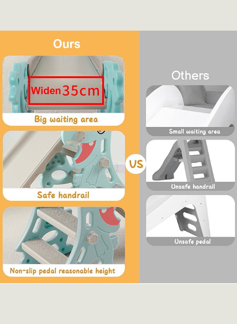 Folding Children's Slide Children's Independent Entertainment Slide Easy To Assemble Children's Playground Climbing Toy Set Suitable For Young Children Indoors And Outdoors With Basketball Stand