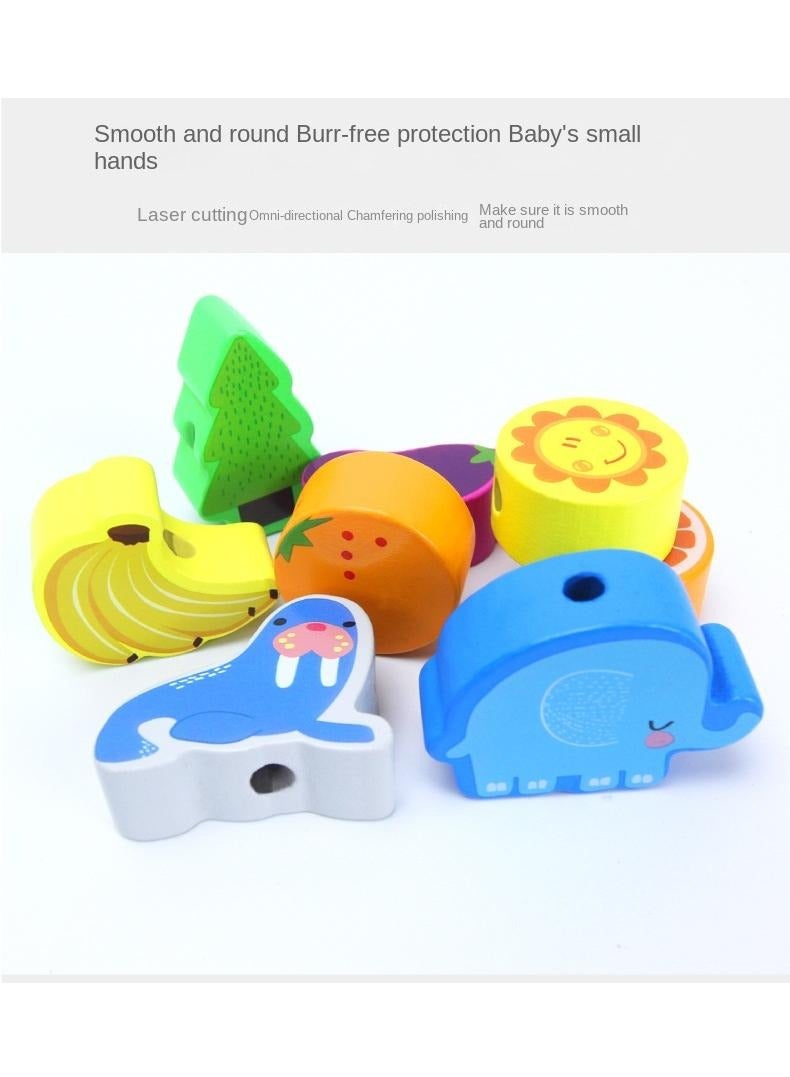 Children's Wooden Puzzle String Beaded Toy