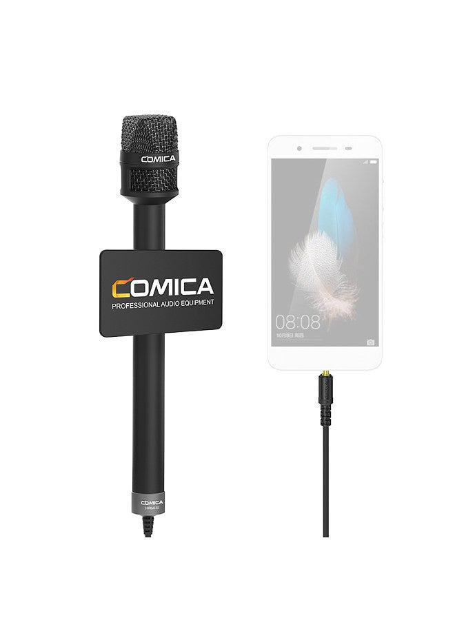 COMICA HRM-S Handheld Interview Microphone for Smartphone 3.5mm TRRS Plug Cardioid Condenser Mic