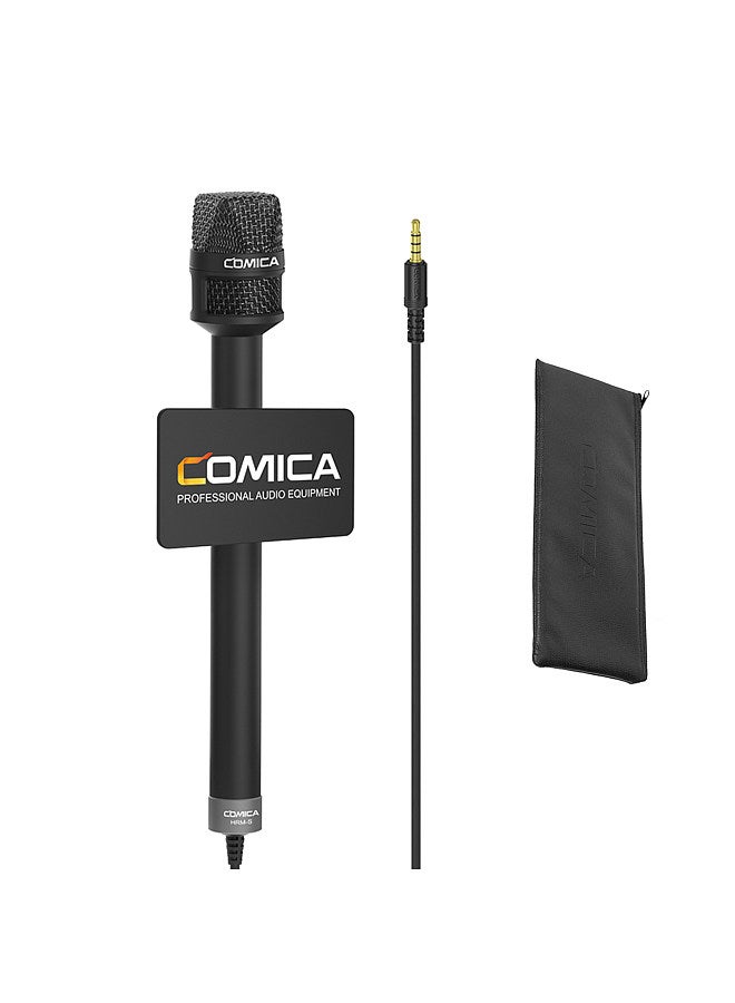 COMICA HRM-S Handheld Interview Microphone for Smartphone 3.5mm TRRS Plug Cardioid Condenser Mic