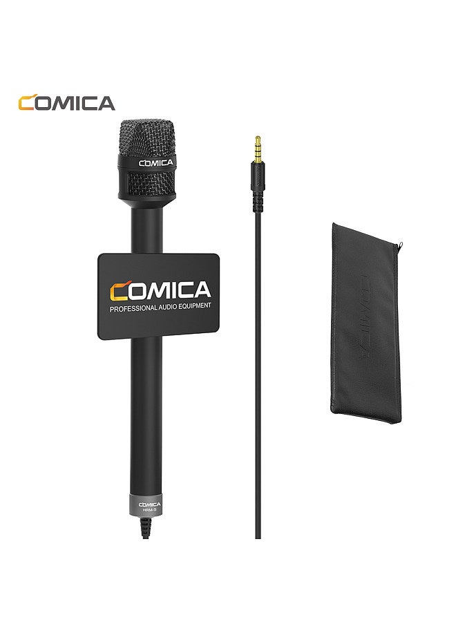 COMICA HRM-S Handheld Interview Microphone for Smartphone 3.5mm TRRS Plug Cardioid Condenser Mic