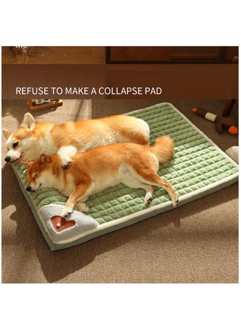Cat Bed & Dog Crate Mat - Thermal Nap Mat - Padded and Insulated Pet Mat with Mylar Layer and Leather Handles
