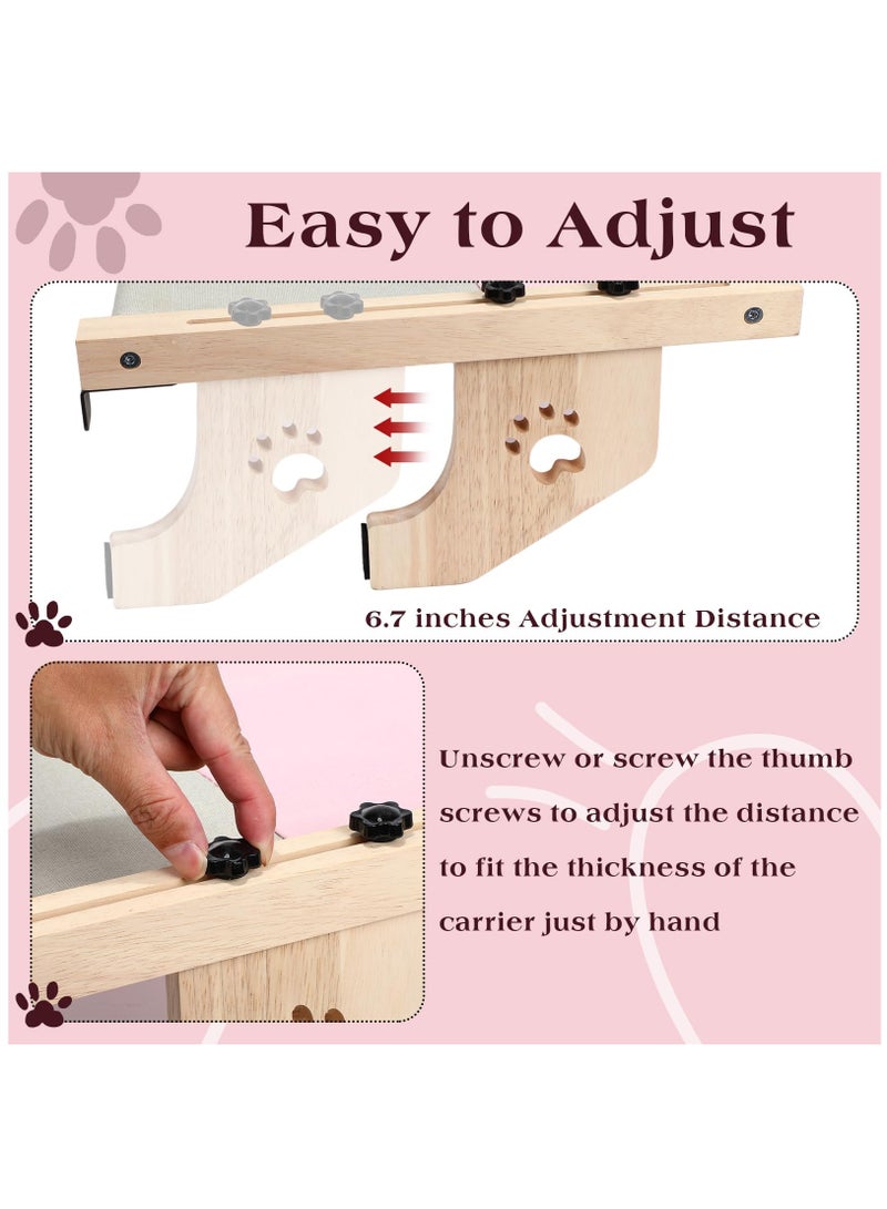 Cat Window Perch Hammock with Wood & Metal Frame for Indoor Large Cats,Windowsill, Bedside, Drawer and Cabinet,Sturdy Adjustable and Assemble Cat Bed