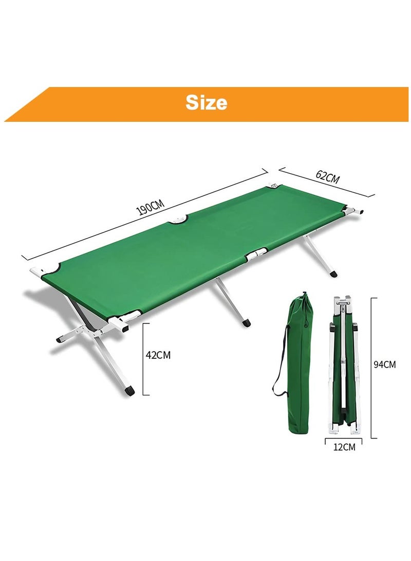 Camping Cot for Adults, Heavy-Duty Comfortable Military Army Style Portable Folding Sleeping Camp Tent Bed with Carry Bag