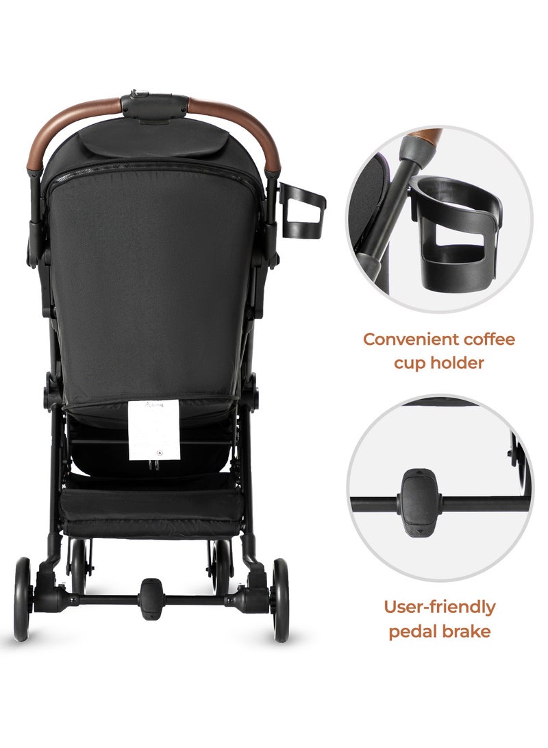 Travel Explorer 2 Autofold Stroller, Suitable From New-Born To 36 Months - Black