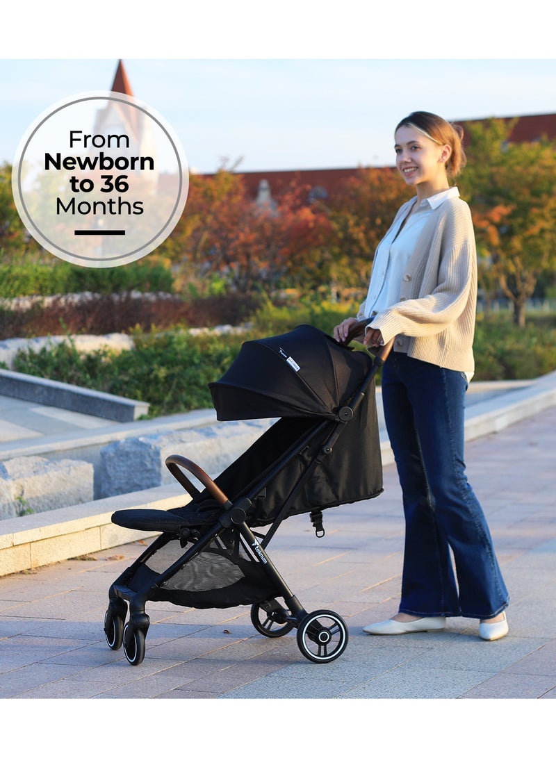 Travel Explorer 2 Autofold Stroller, Suitable From New-Born To 36 Months - Black