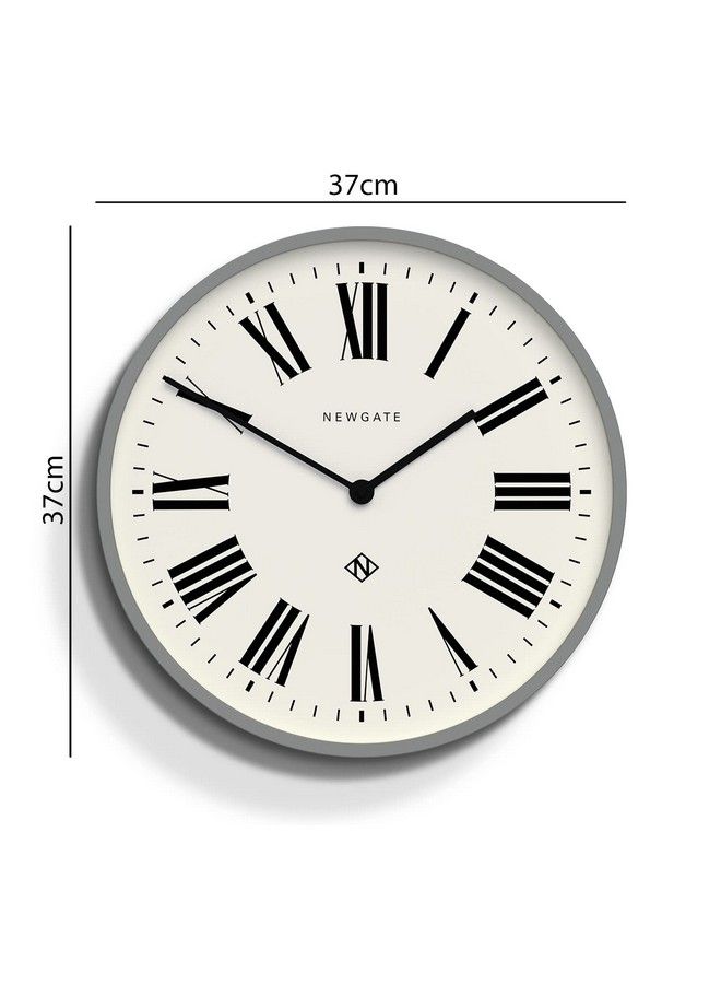 Number Three Italian Wall Clock Round Clock Kitchen Clock Clocks For Living Room Office Clock Contemporary Case Roman Numeral Dial Station Clock (Posh Gray)