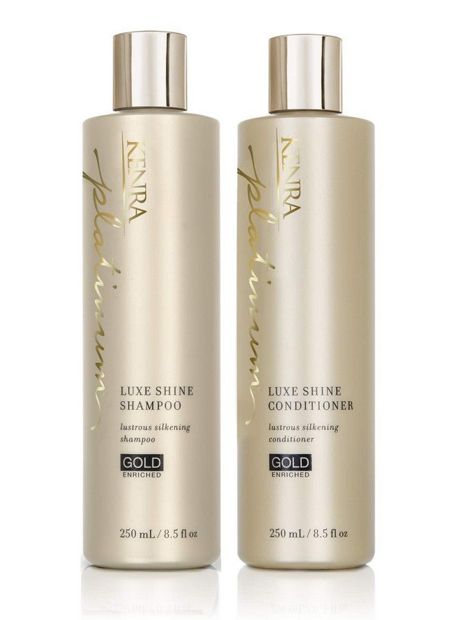 Kenra Platinum Luxe Shine Shampoo/Conditioner ; Gold Enriched ; Transforms Dull And Lifeless Strands To Glamorous And Fullbodied Hair ; All Hair Types ; 8.5 Fl. Oz (Set)