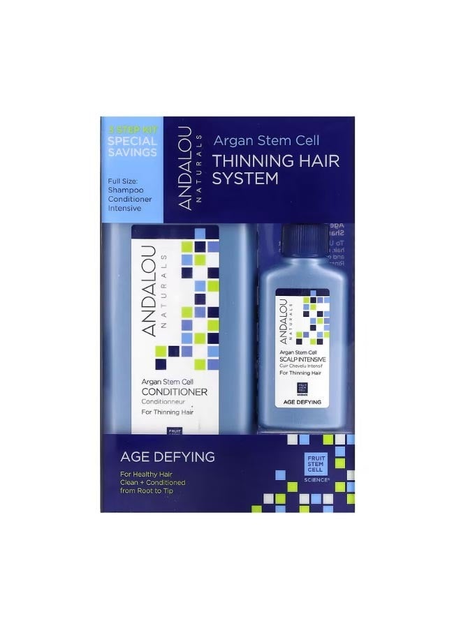 Argan Stem Cell Thinning Hair System Age Defying 3 Piece Kit