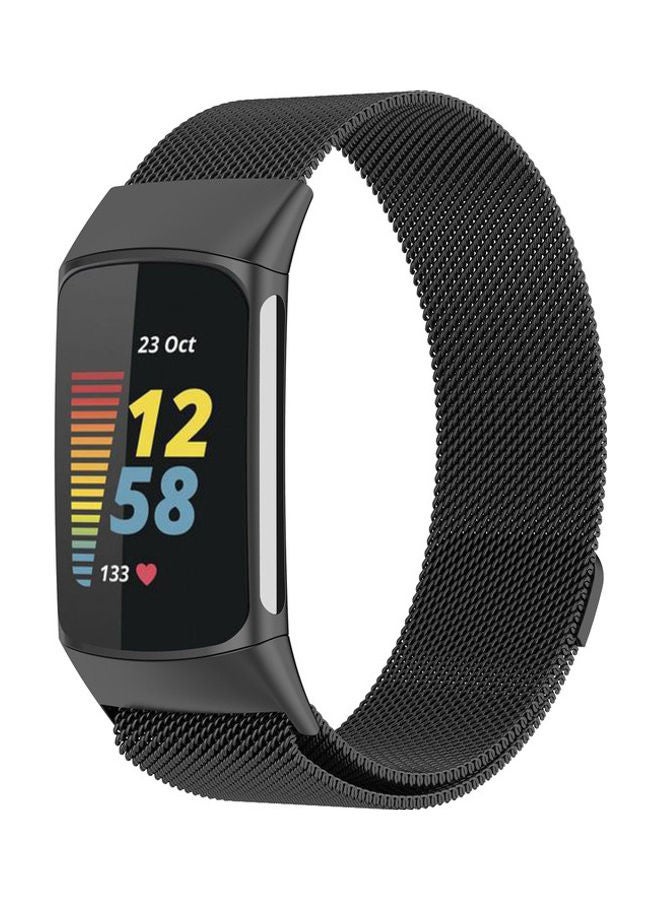 Milanese Band For Fitbit Charge 5 / Charge 6 Black