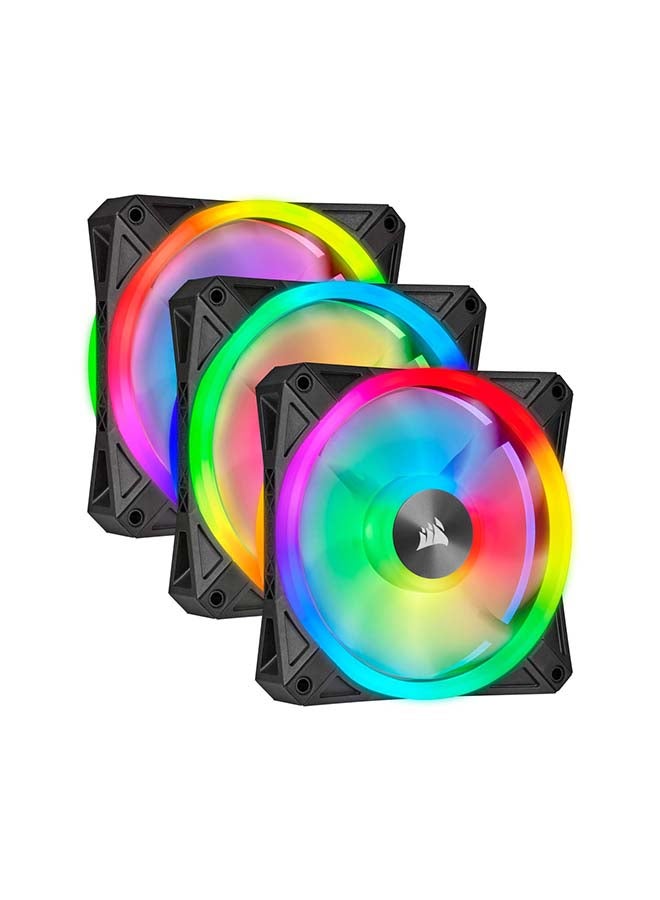 QL Series, QL120 RGB, 120mm RGB LED Fan, Triple Pack with Lighting Node Core