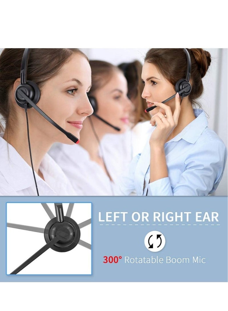 USB Headset with Microphone - Noise Cancelling Mic, PC Laptop Computer Headphone for Home Office, Online Class Skype Zoom