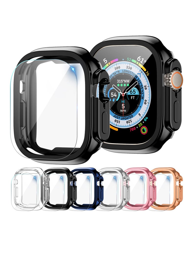 Case Compatible for Apple Watch Ultra Case 49mm and Screen Protector, Soft TPU Waterproof Touch Sensitive, Anti-Scratch for Apple Watch Ultra Case for Men Women (Ultra 49mm)