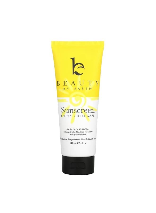 Mineral Sunscreen SPF 25 Zinc Oxide Sun Protection 4 fl oz 118 ml