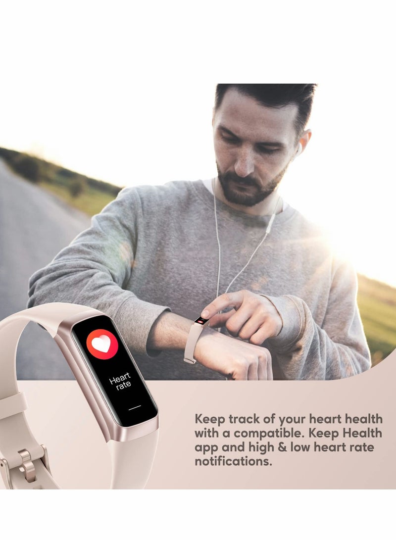 Fitness Tracker Activity with AMOLED Color Display Smart Watch Heart Rate Monitor, Indoor Outdoor Tracking Sleep 5 ATM Waterproof Step Counter Watch for Women Men