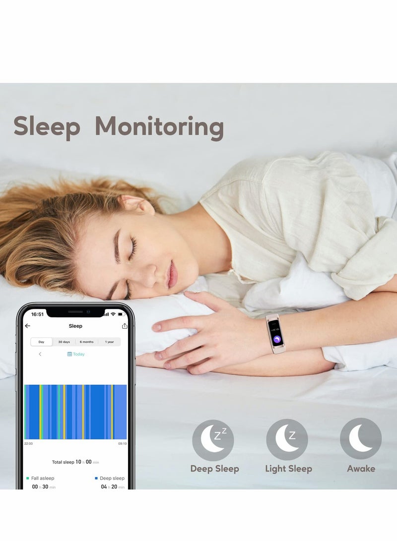 Fitness Tracker Activity with AMOLED Color Display Smart Watch Heart Rate Monitor, Indoor Outdoor Tracking Sleep 5 ATM Waterproof Step Counter Watch for Women Men