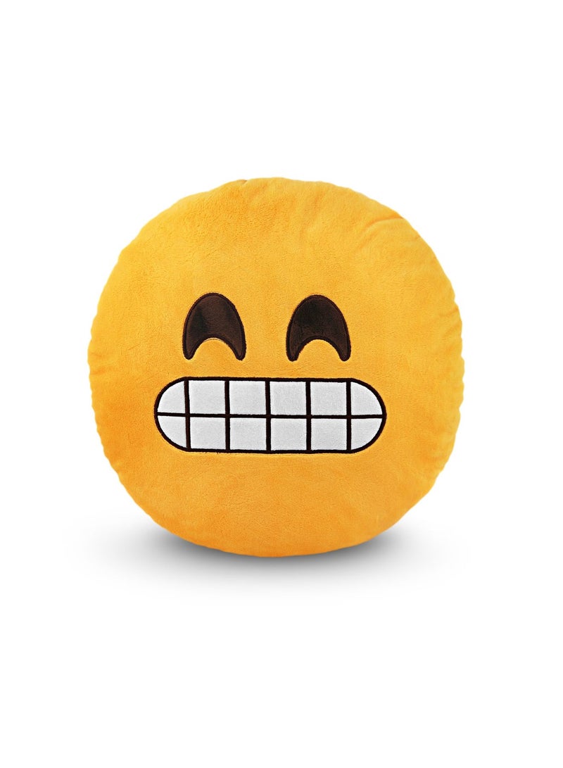 Emoji Smiling Smiley Emoticon Round Cushion Pillow Yellow