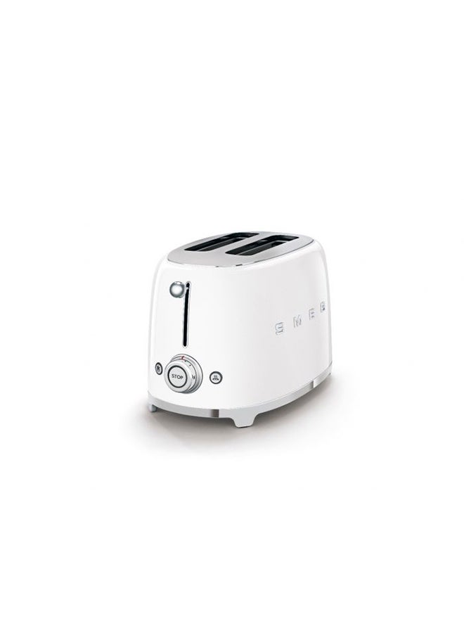 50's Retro Style 2 Slice Toaster 1035 W TSF01WHUK/AU White