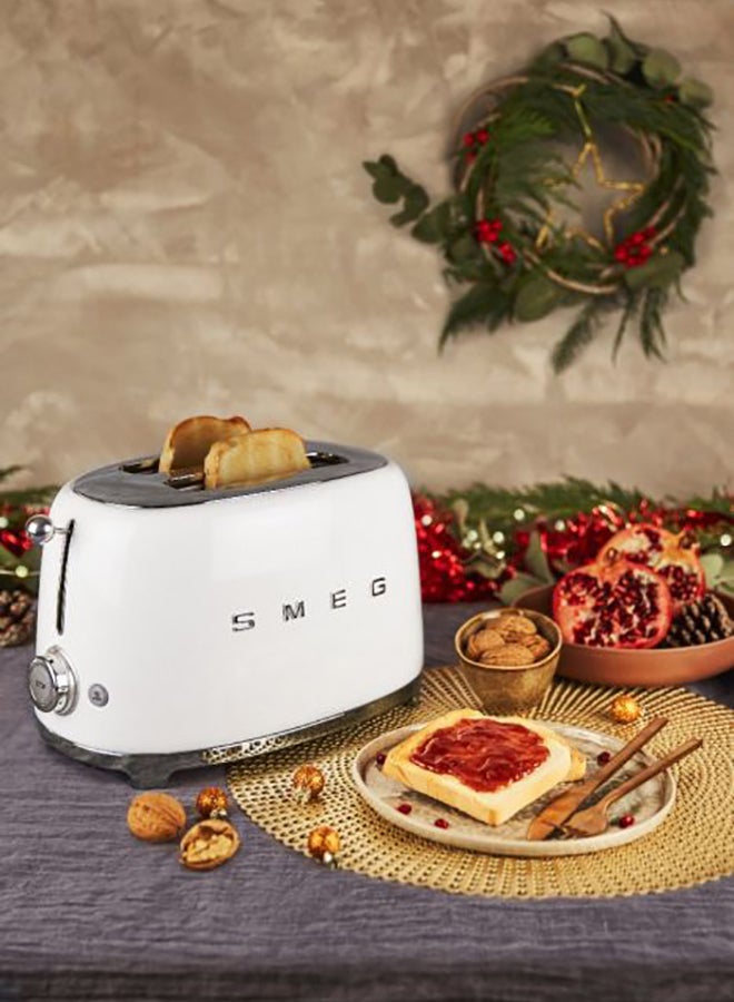 50's Retro Style 2 Slice Toaster 1035 W TSF01WHUK/AU White