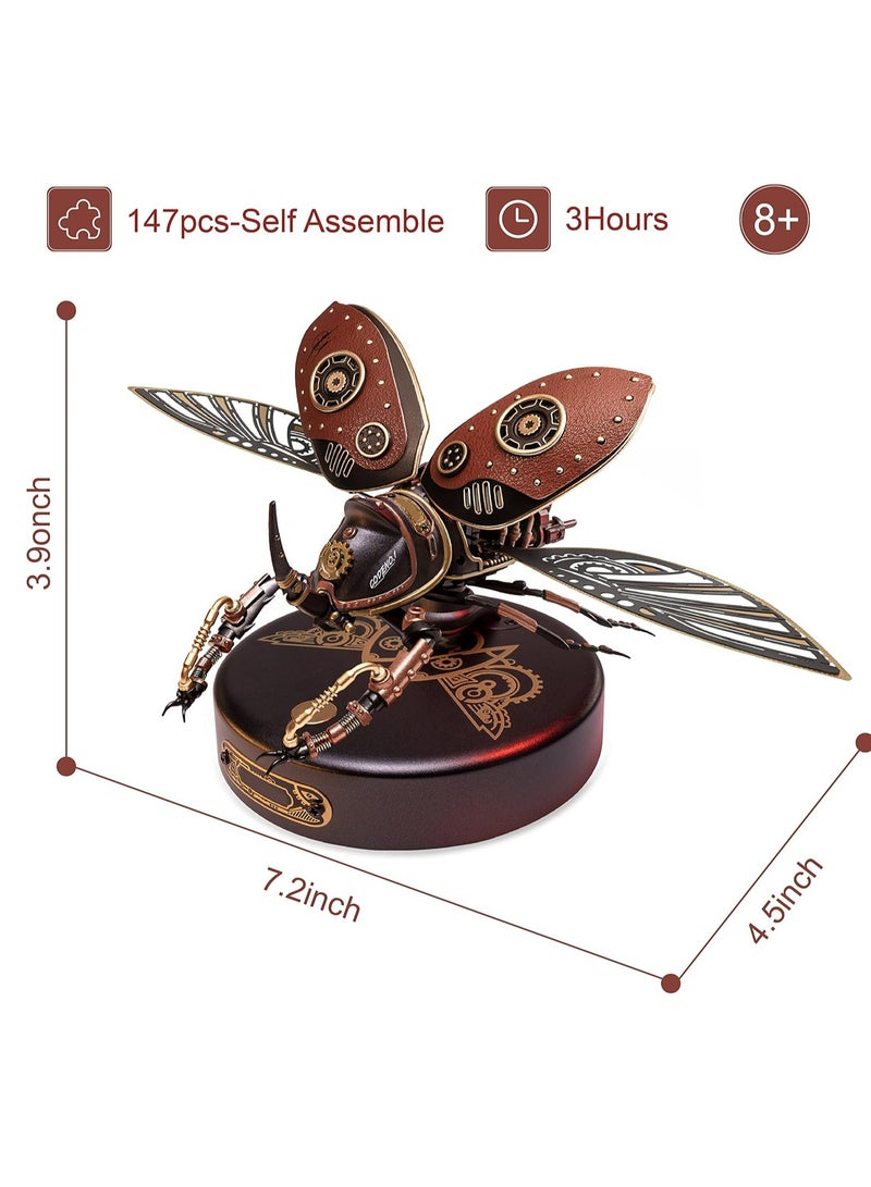 ROKR Rhinoceros Beetle Model DIY 3D Puzzle MI01, Assembly Brain Teaser 3D Wooden Puzzle DIY Build Model Crafts Kits, Unique Gifts and Home Decor for Teens or Adults