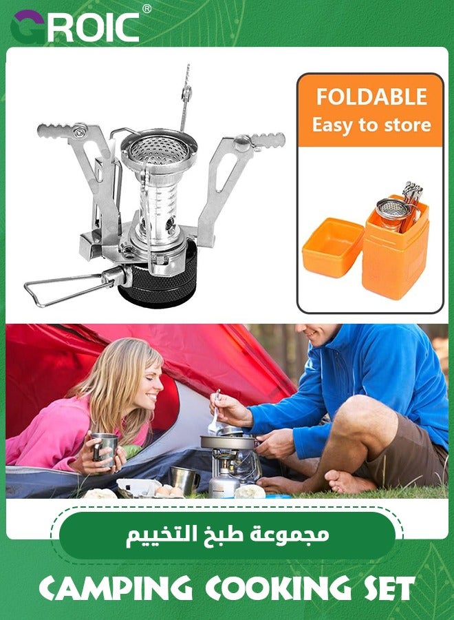 12 In 1 Camping Cooking Set Cookware Mess Kit with Storage Bag Pot Pan and Teapot Set Camping Accessories for Outdoor Camping Hiking Picnic Portable and Lightweight Aluminum Alloy