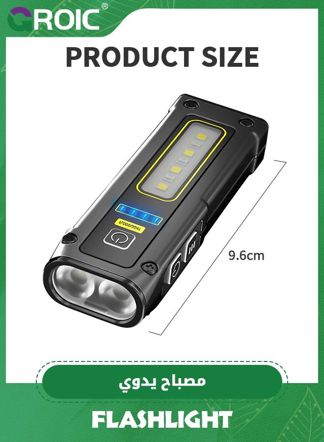 Small Rechargeable Flashlights Powerful - Real 250 Lumens 800mAh Mini Flashlights with 7 Light Modes, Type-C Fast Charging with Power Bank Function, Flashlights for Emergencies, Camping, Hiking