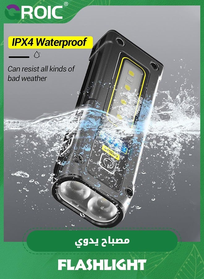 Small Rechargeable Flashlights Powerful - Real 250 Lumens 800mAh Mini Flashlights with 7 Light Modes, Type-C Fast Charging with Power Bank Function, Flashlights for Emergencies, Camping, Hiking