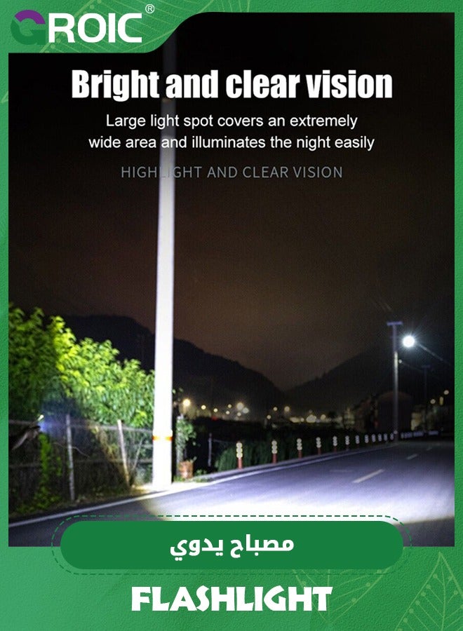 Small Rechargeable Flashlights Powerful - Real 250 Lumens 800mAh Mini Flashlights with 7 Light Modes, Type-C Fast Charging with Power Bank Function, Flashlights for Emergencies, Camping, Hiking