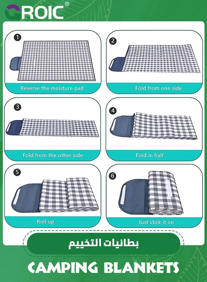 80''x60'' Beach Blanket, Picnic Blankets Waterproof Foldable, Large Picnic Blanket Beach Blankets, Picnic Mat Waterproof Cute Gingham Portable Compact Beach Blanket Lightweight Picnic Blankets