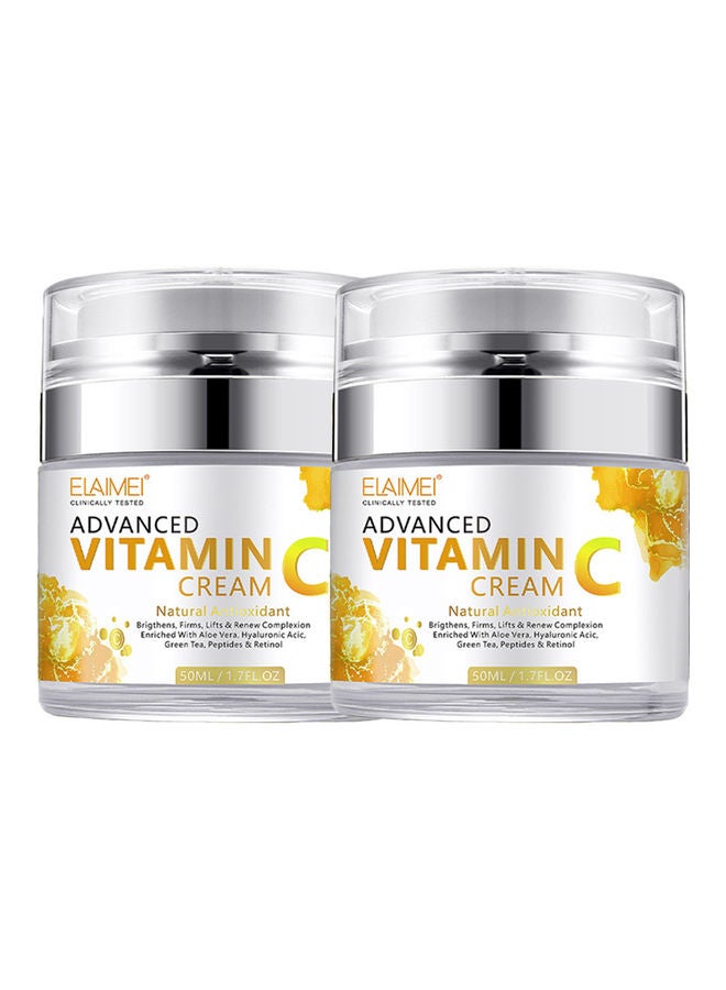 2-Piece Natural Antioxidant Advanced Vitamin C Face Cream White 100ml