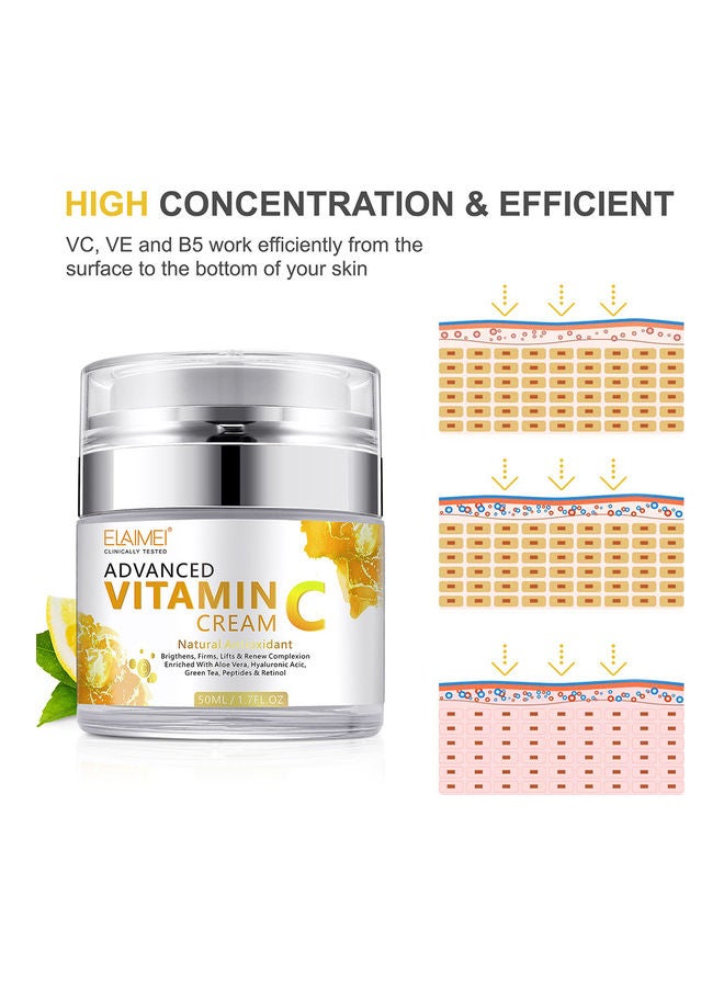 2-Piece Natural Antioxidant Advanced Vitamin C Face Cream White 100ml