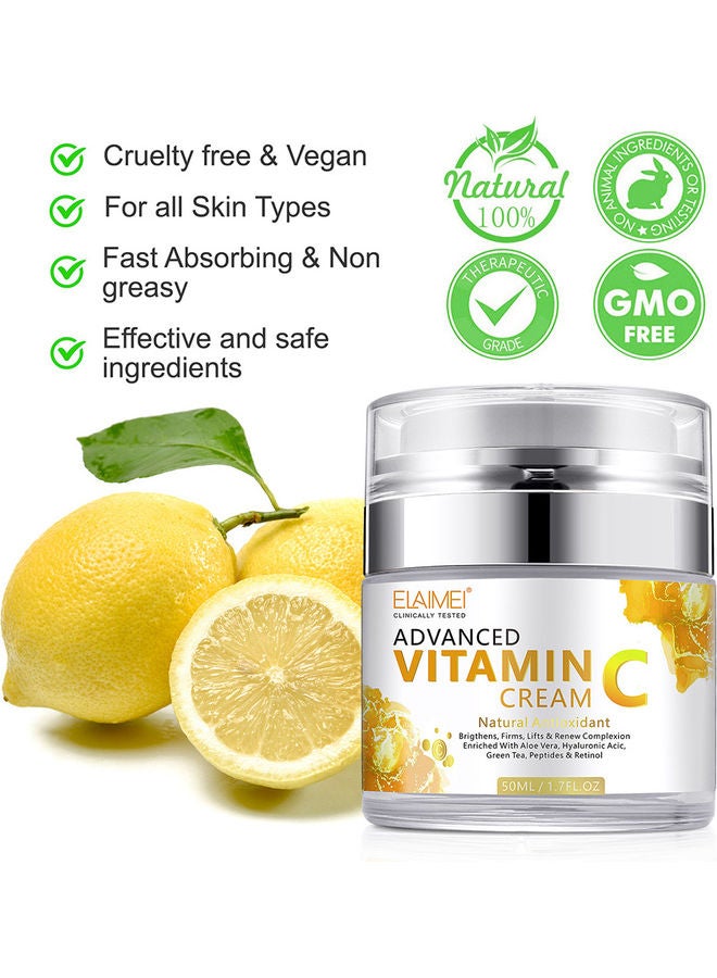 2-Piece Natural Antioxidant Advanced Vitamin C Face Cream White 100ml