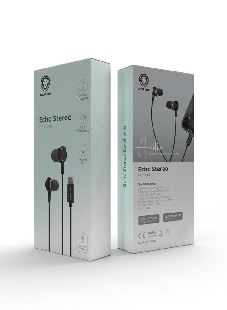 Echo Stereo Earphones -Black