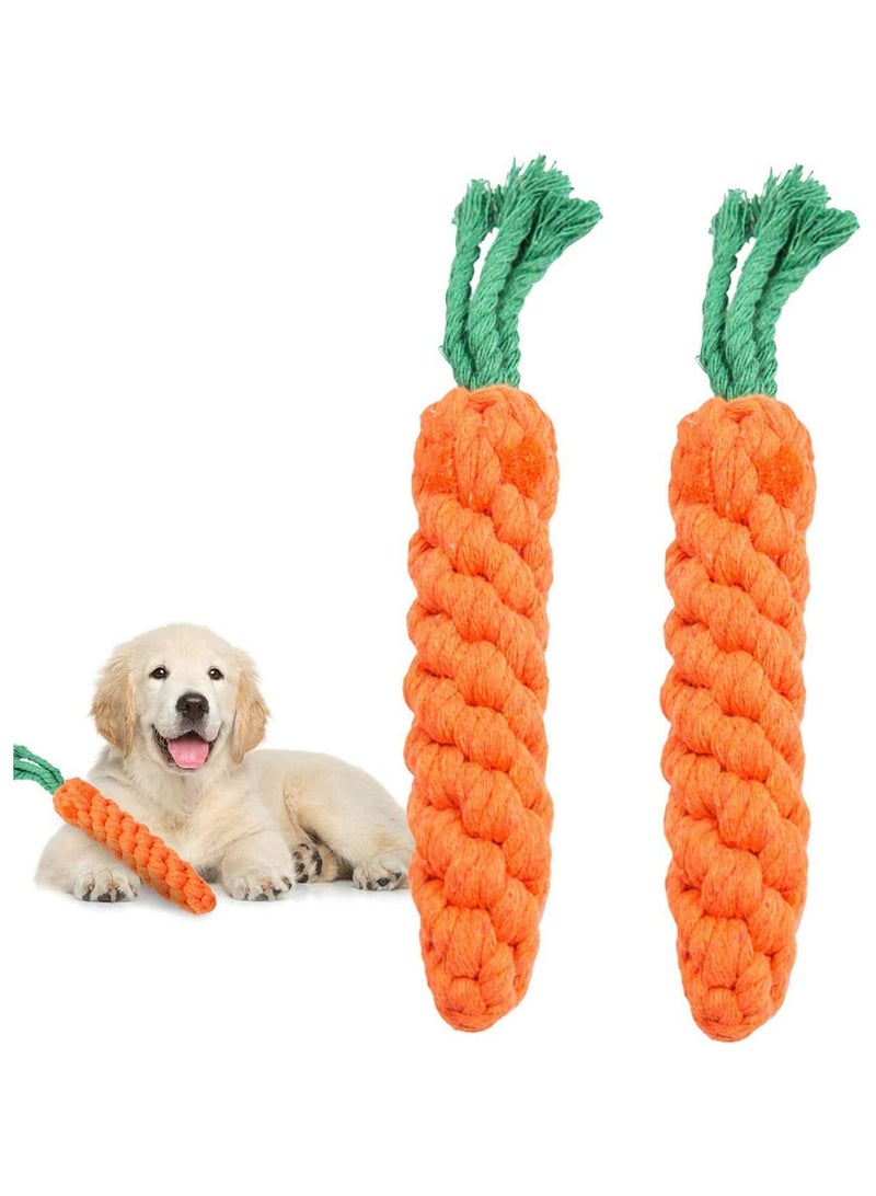 Dog Toothbrush Dog Chew Toys with Cotton Rope Durable Puppy Teeth Cleaning Chew Toys for Small Medium and Large Dogs 2Pcs
