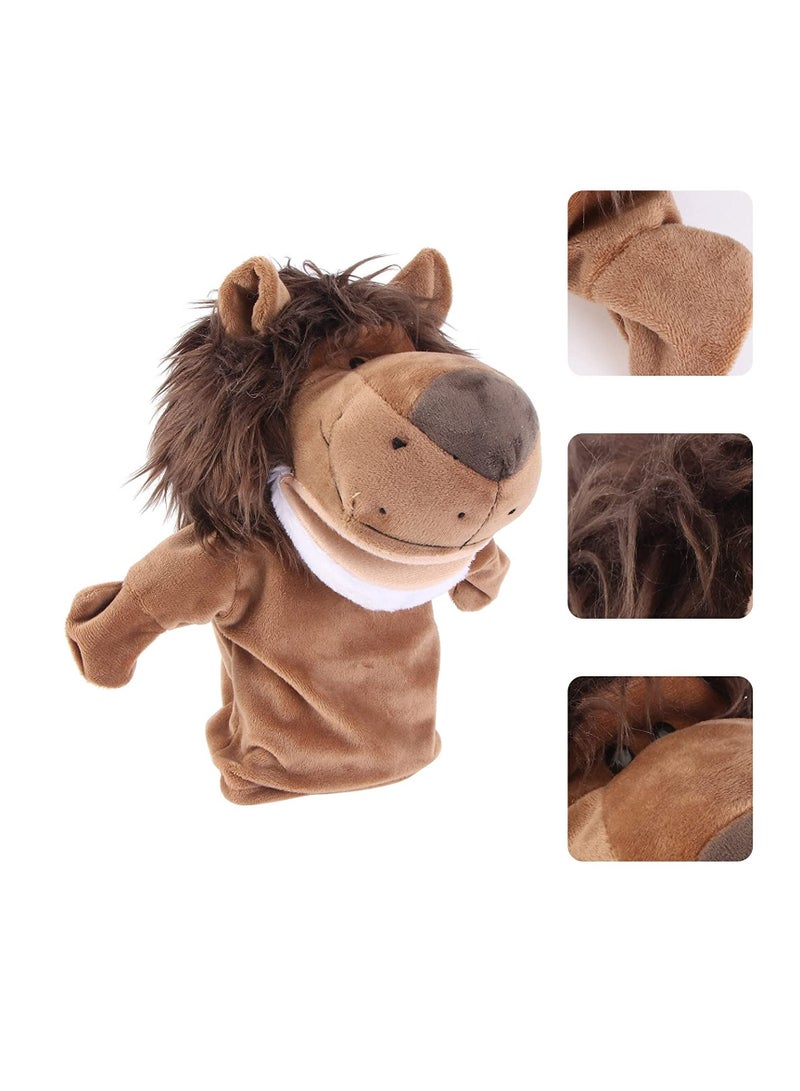 Hand Puppet Plush Lion Plush Animal Toys for Imaginative Pretend Play Stocking Storytelling Figure Finger Doll Parent-Child Interactive Toy Gift for Storytelling Teaching Preschool Role Play Toy