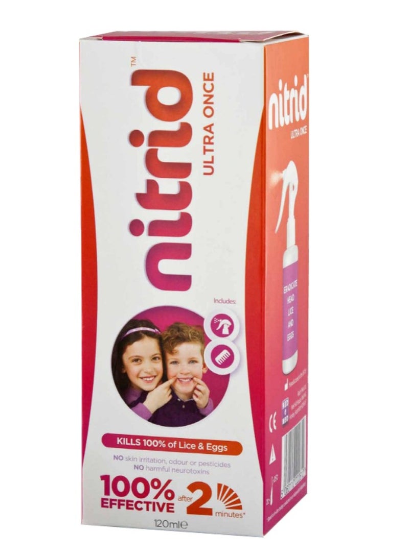 Ultra Once Anti-Lice Spray For Kids & Adults 120ml