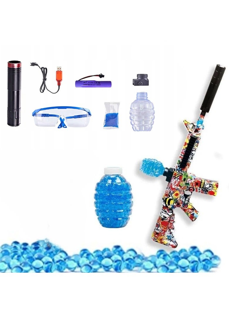 Kids M416 Electric Gel Blaster  Splat Ball Guns ,Gel Ball Gun with Water Beads and goggles, Airsoft Slatter ball Gun