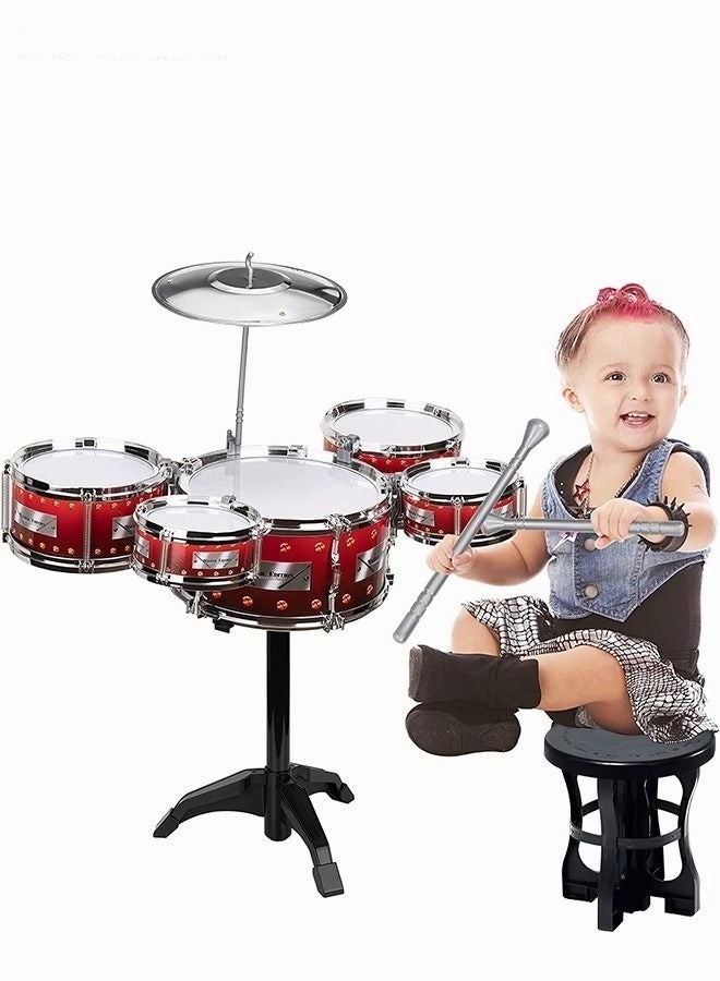 Jazz Drum Kit Toy Drum Set for Kids Toddler Educational Percussion Musical Instruments Drum Toy Playset Beats Musical Toys Perfect Gift for Children