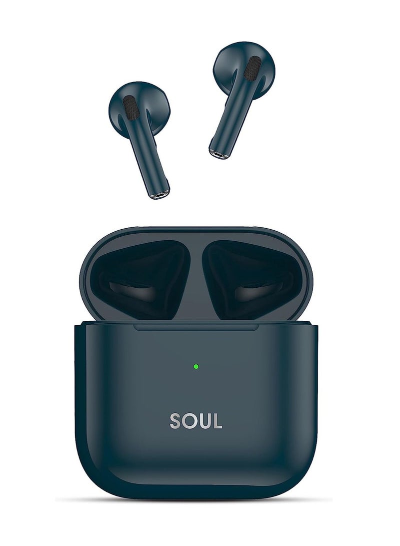 Xcell Soul 11 Small Size Ear Buds, with 5hrs play and talk time and 100 hours standby, compatible with most Android/iOS/Harmony OS devices - Dark Green