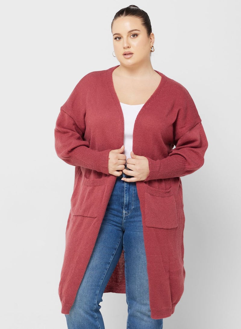 Longline Balloon Sleeve Cardigan