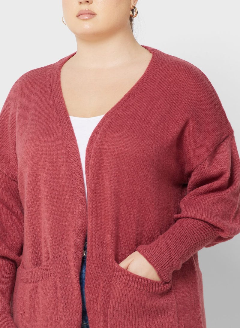 Longline Balloon Sleeve Cardigan