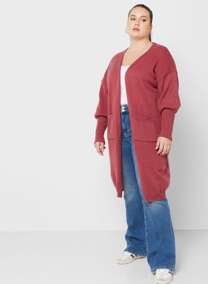 Longline Balloon Sleeve Cardigan