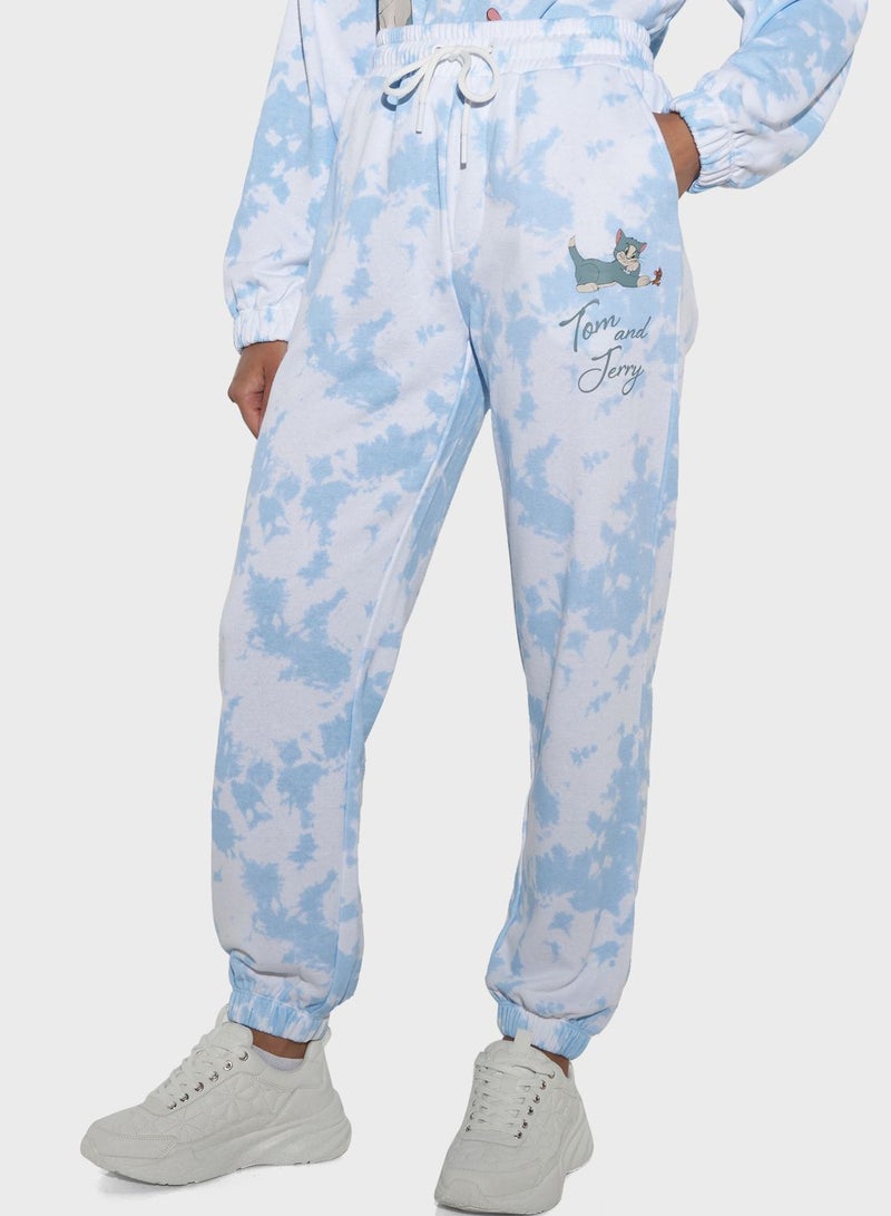 Tom And Jerry Prints High Waist Pants