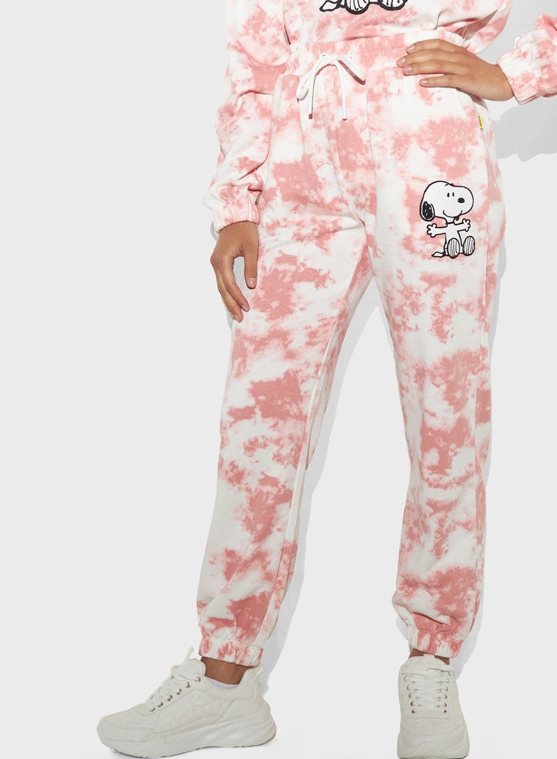 Snoopy Prints High Waist Pants