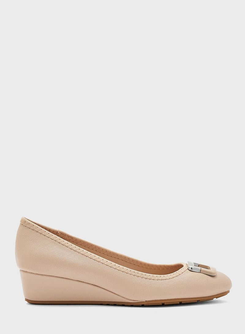 Low Heel Wedge Pumps