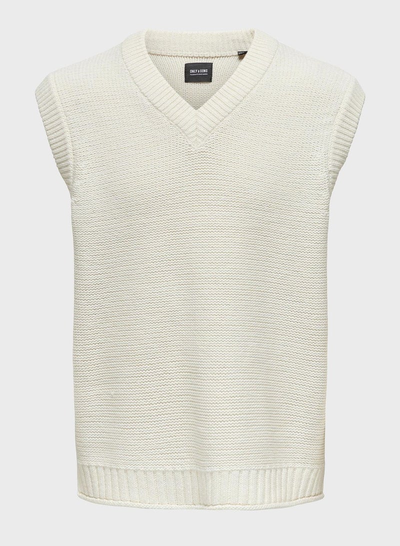 Essential V-Neck Knitted Sweater